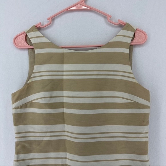 Banana Republic Striped Sleeveless Dress Size 4 White Beige - Picture 2 of 12